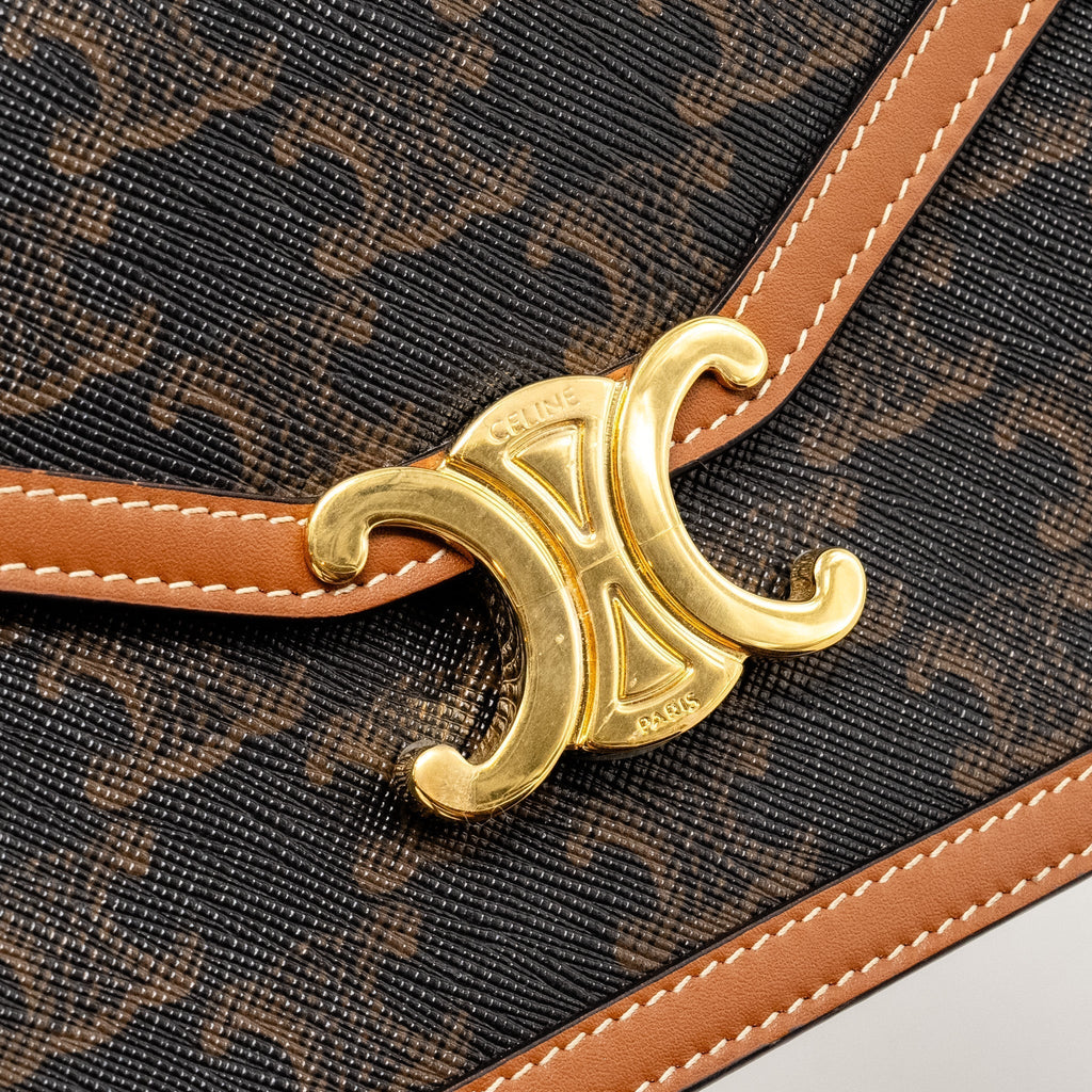 celine-wallet-on-chain-margo-triomphe-canvas-calfskin-tan-ghw