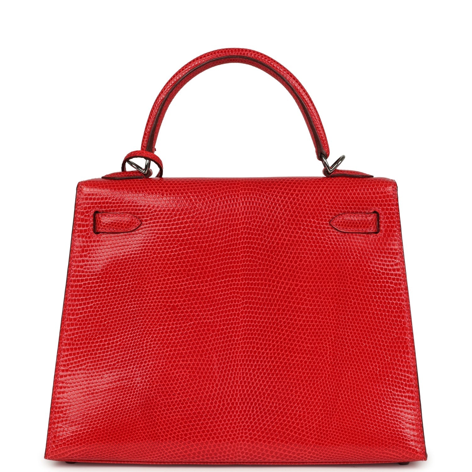 Vintage Kelly Sellier 25 Rouge Moyen Varanus Niloticus Lizard Ruthenium Hardware Bag