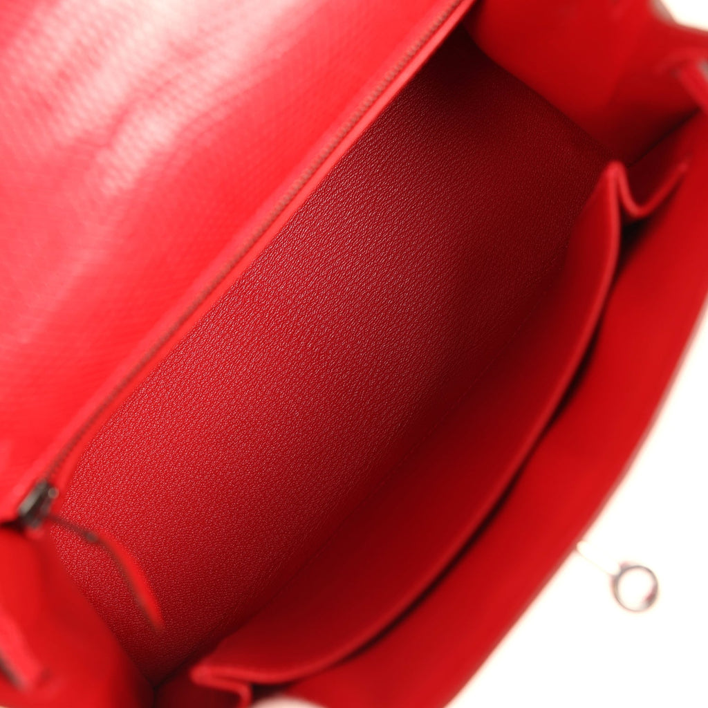 Vintage Kelly Sellier 25 Rouge Moyen Varanus Niloticus Lizard Ruthenium Hardware Bag