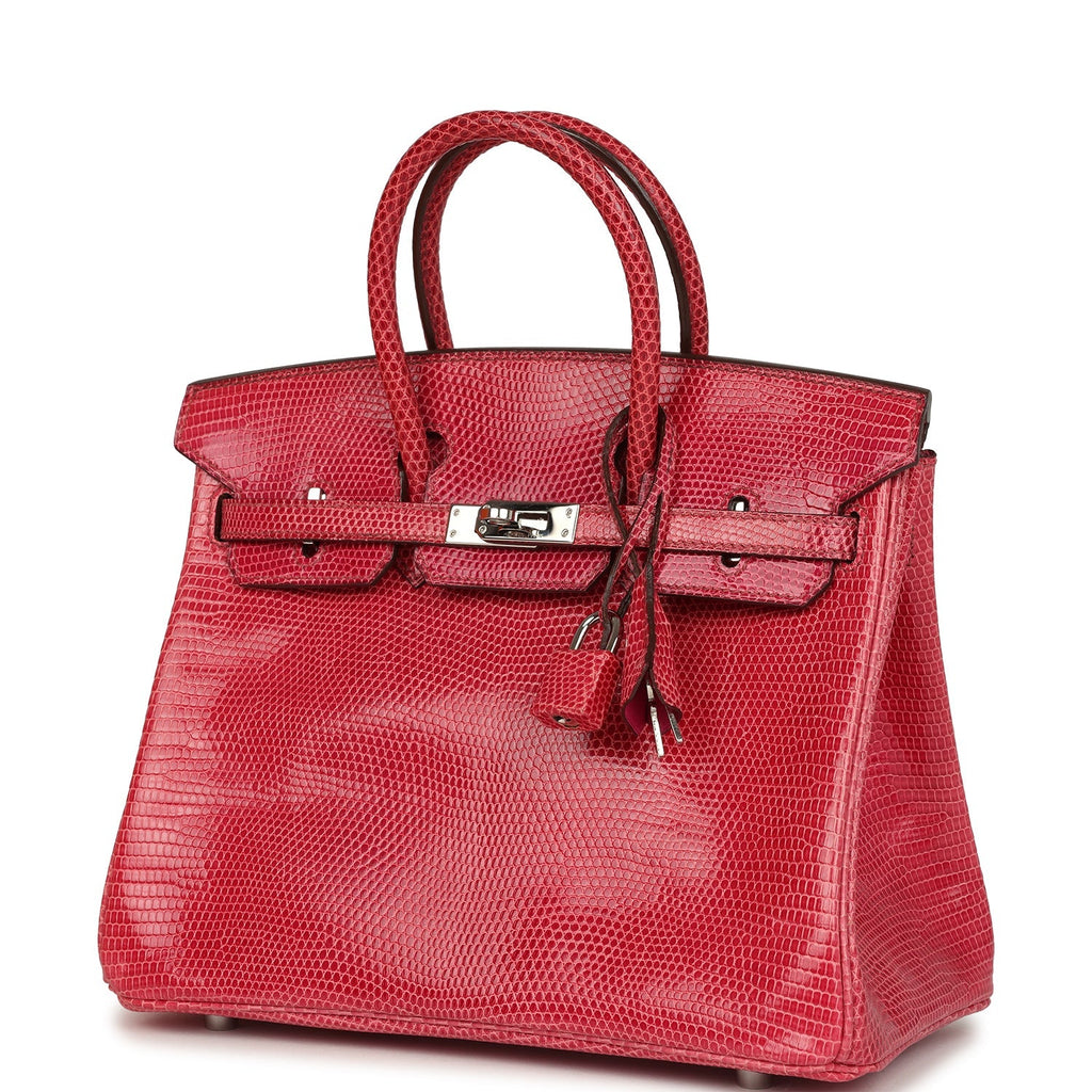 Vintage Birkin 25 Fuchsia Varanus Niloticus Lizard Palladium Hardware Bag