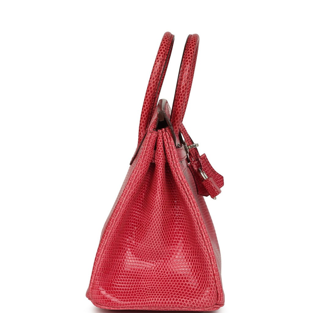 Vintage Birkin 25 Fuchsia Varanus Niloticus Lizard Palladium Hardware Bag