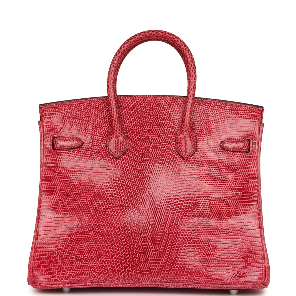 Vintage Birkin 25 Fuchsia Varanus Niloticus Lizard Palladium Hardware Bag