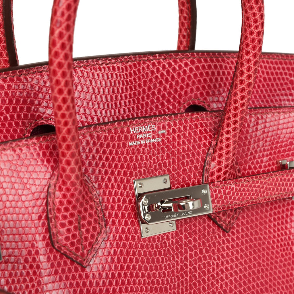 Vintage Birkin 25 Fuchsia Varanus Niloticus Lizard Palladium Hardware Bag
