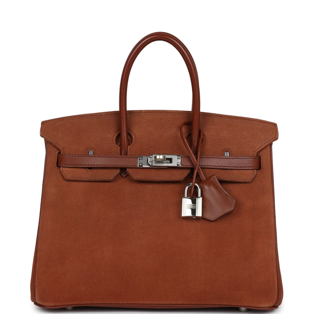 Vintage Birkin 25 Noisette Doblis and Box Palladium Hardware Bag