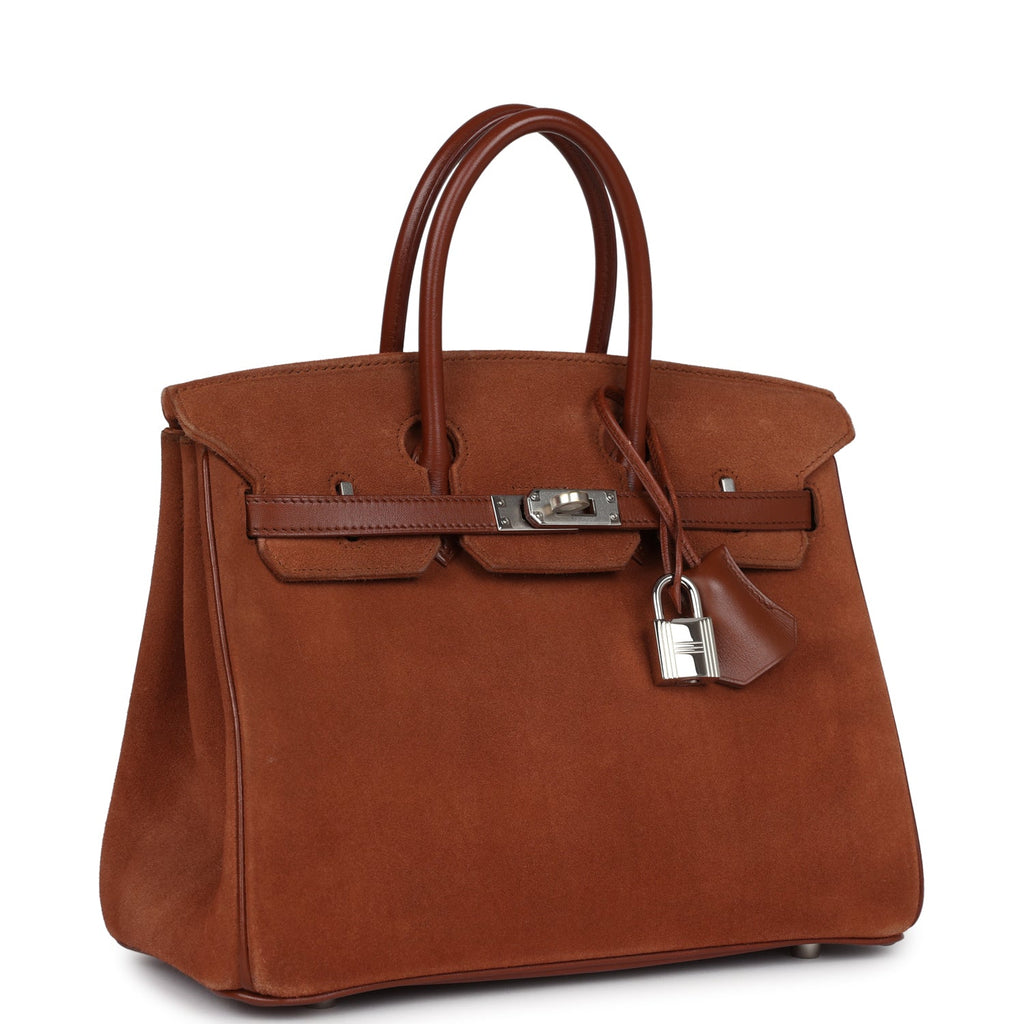 Vintage Birkin 25 Noisette Doblis and Box Palladium Hardware Bag