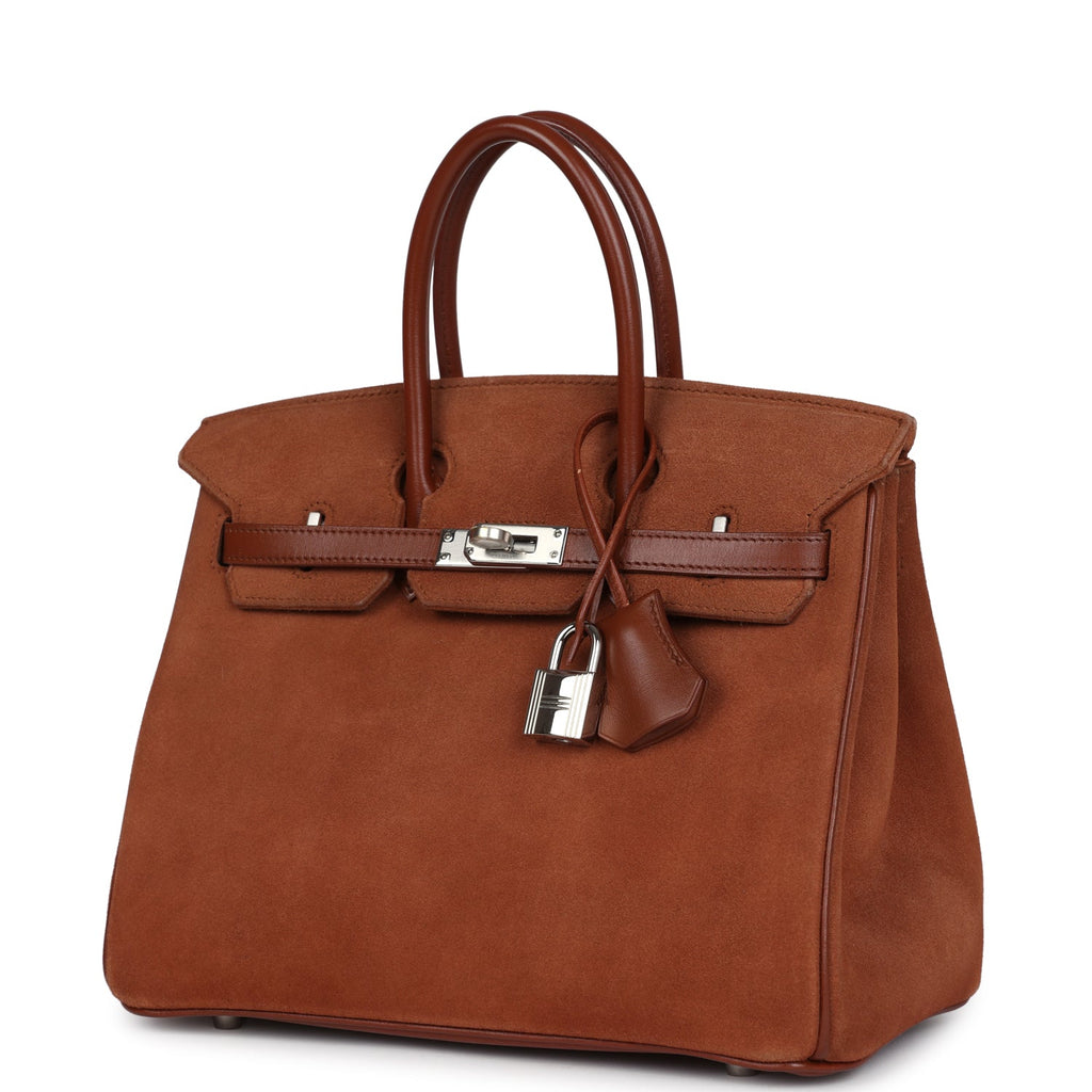 Vintage Birkin 25 Noisette Doblis and Box Palladium Hardware Bag