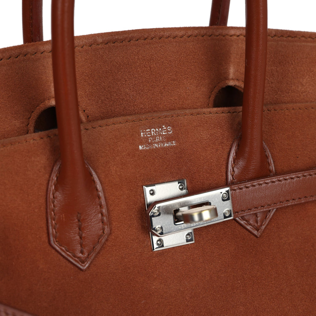 Vintage Birkin 25 Noisette Doblis and Box Palladium Hardware Bag