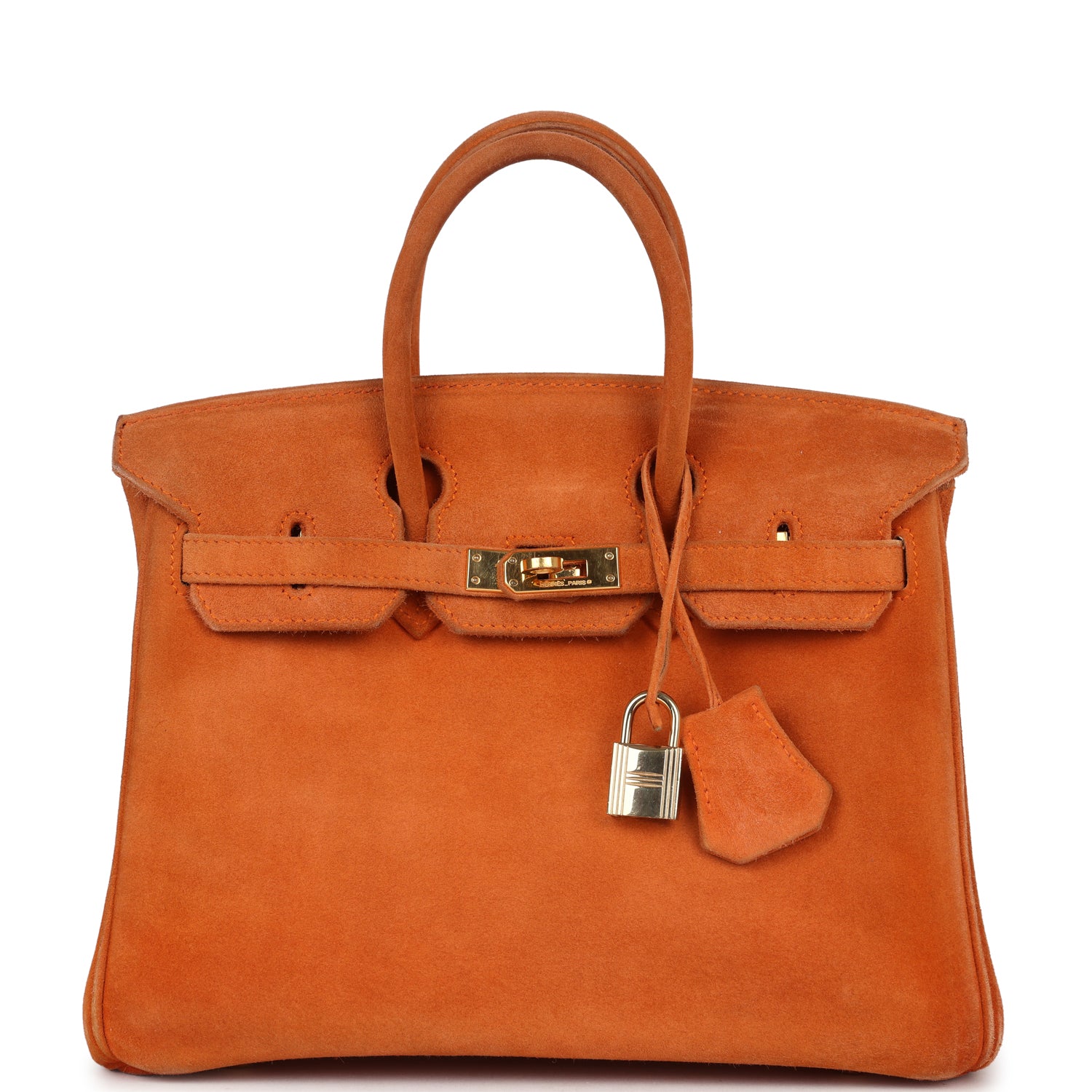 Vintage Birkin 25 Orange Doblis Gold Hardware Bag