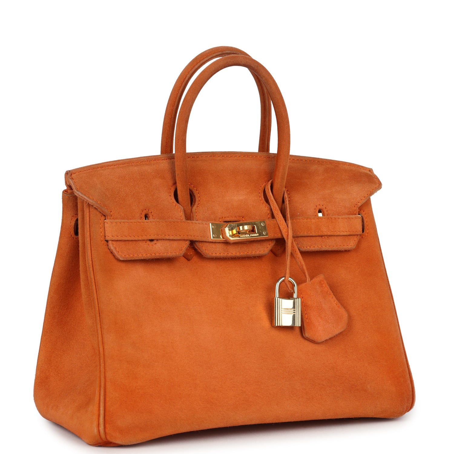 Vintage Birkin 25 Orange Doblis Gold Hardware Bag