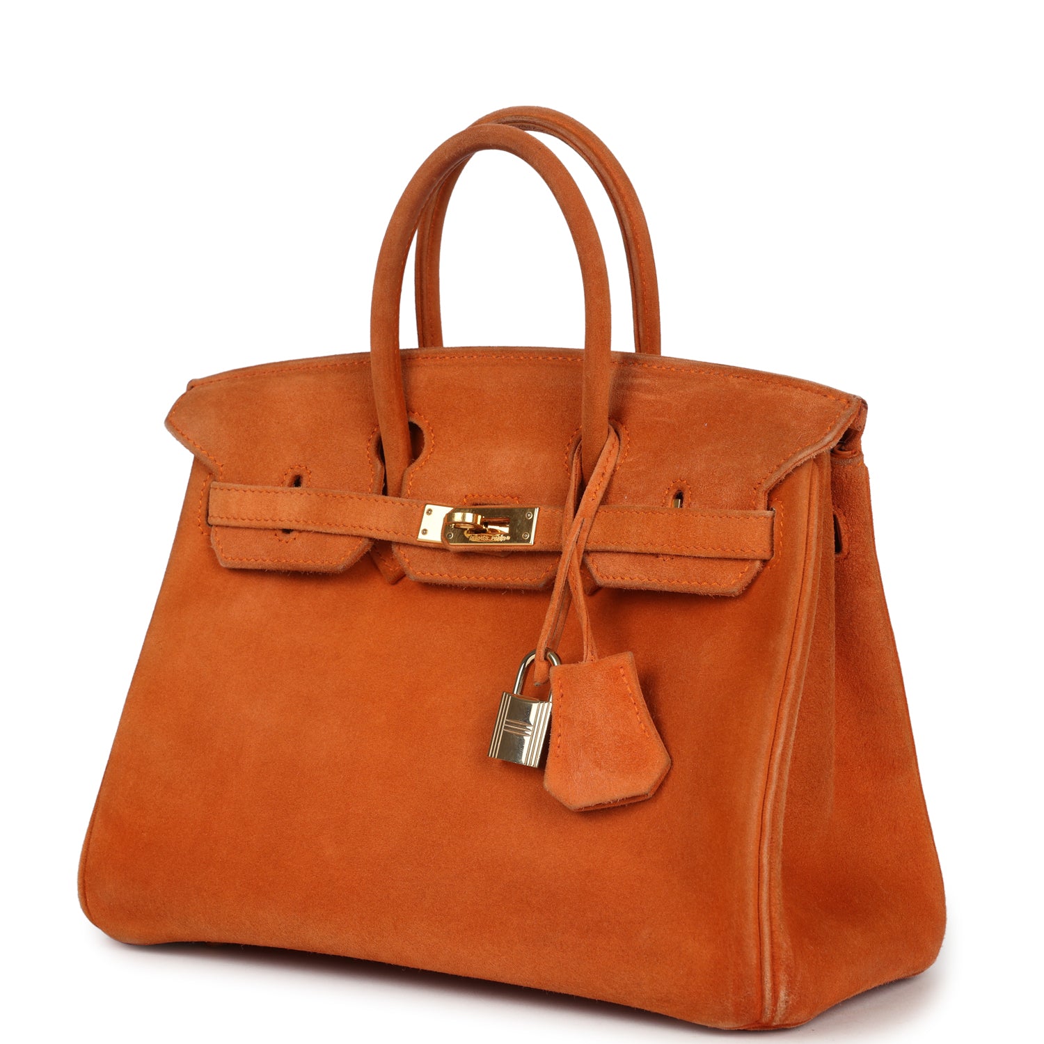 Vintage Birkin 25 Orange Doblis Gold Hardware Bag