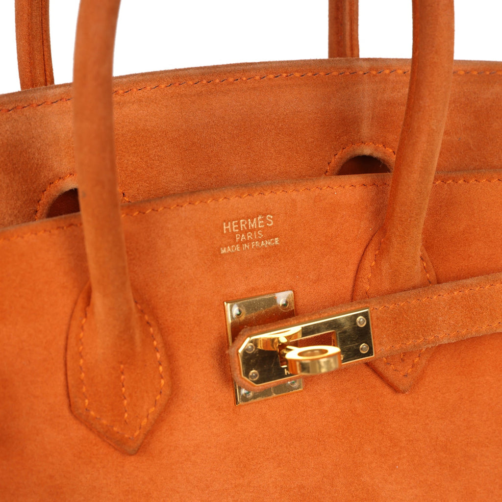 Vintage Birkin 25 Orange Doblis Gold Hardware Bag