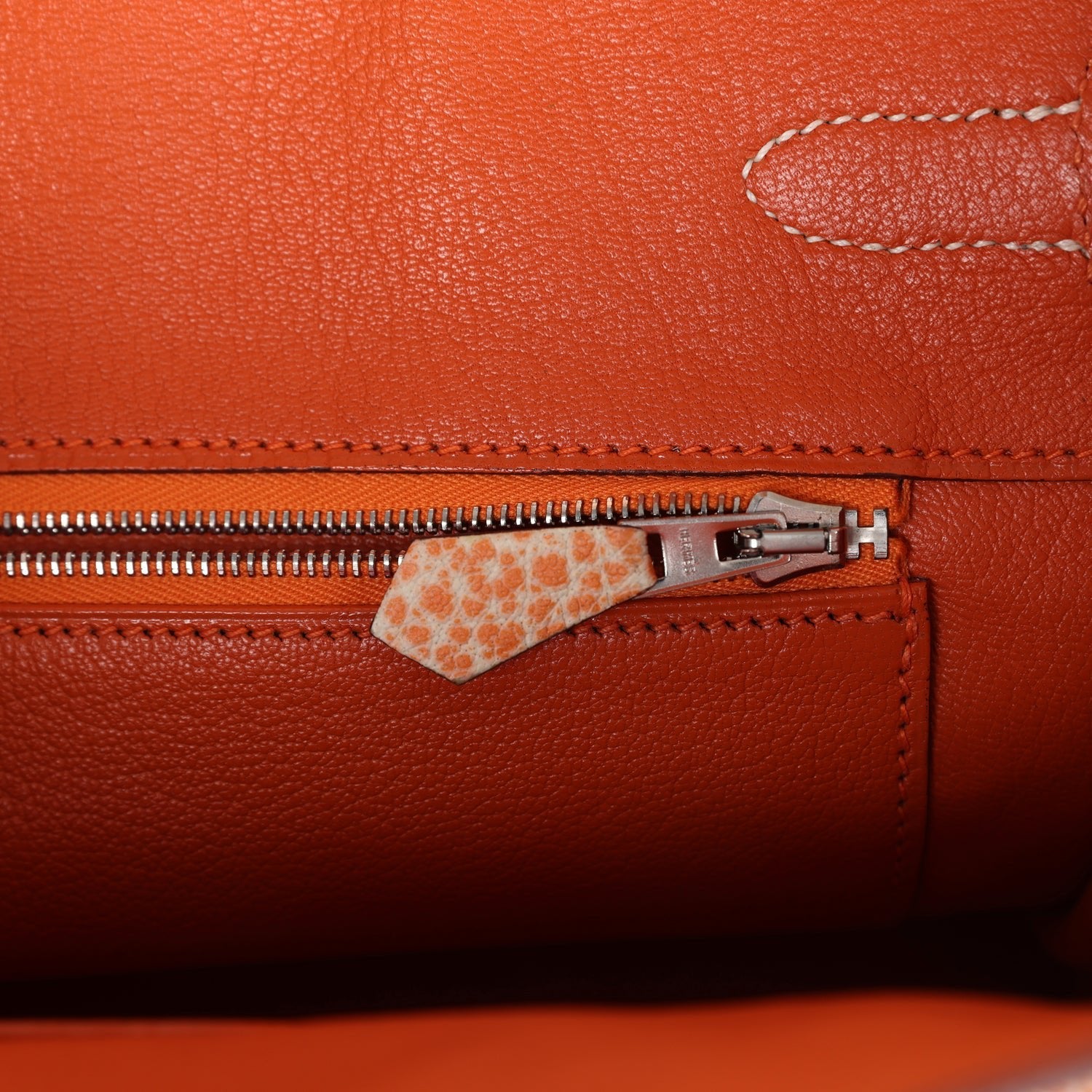 Vintage Birkin 30 Orange Dalmatian Buffalo Palladium Hardware Bag