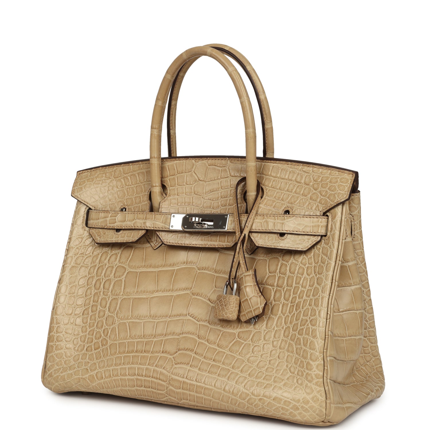 Vintage Birkin 30 Poussiere Matte Alligator Palladium Hardware Bag