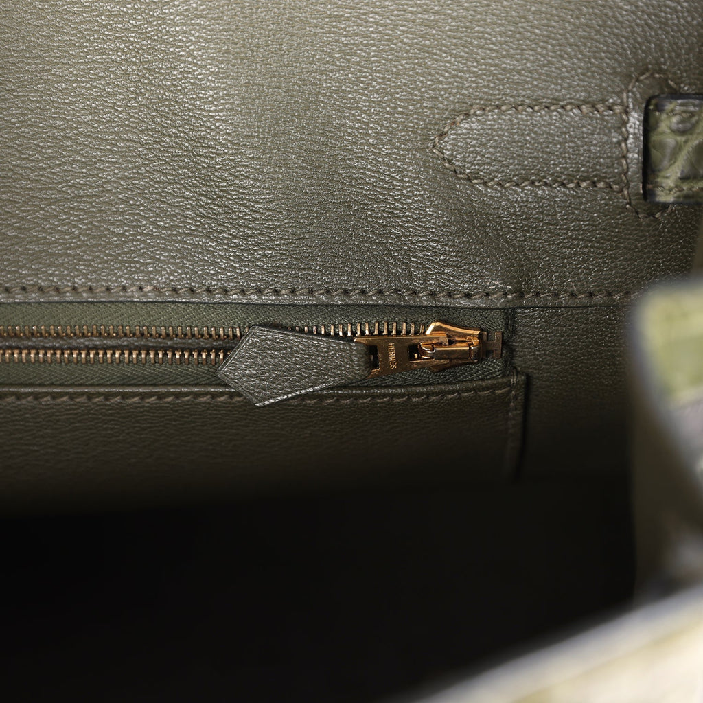 Vintage Birkin 30 Vert Olive Matte Alligator Gold Hardware Bag
