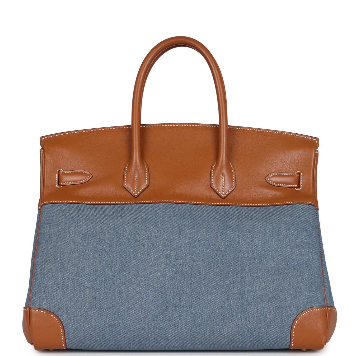 Vintage Birkin 35 Blue Denim and Gold Gulliver Gold Hardware