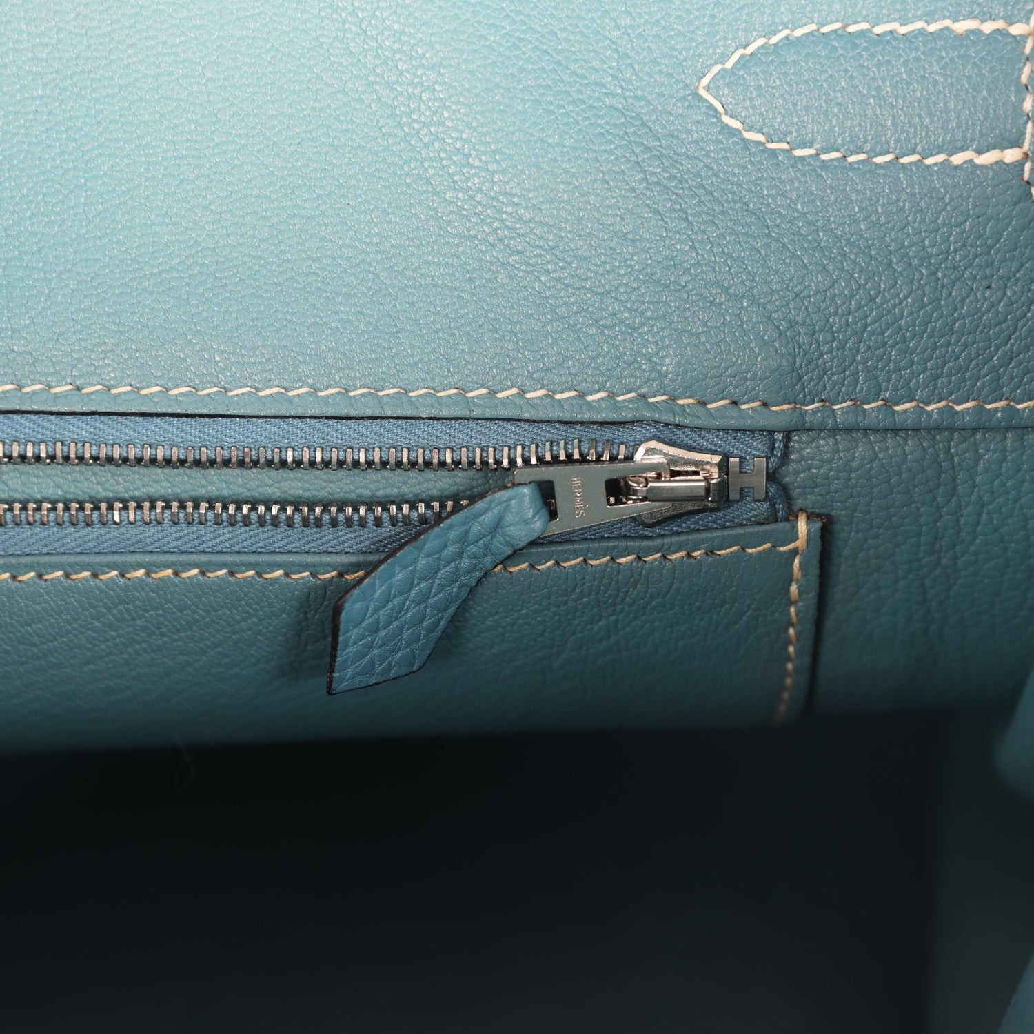 Vintage Birkin 35 Blue Jean Togo Palladium Hardware