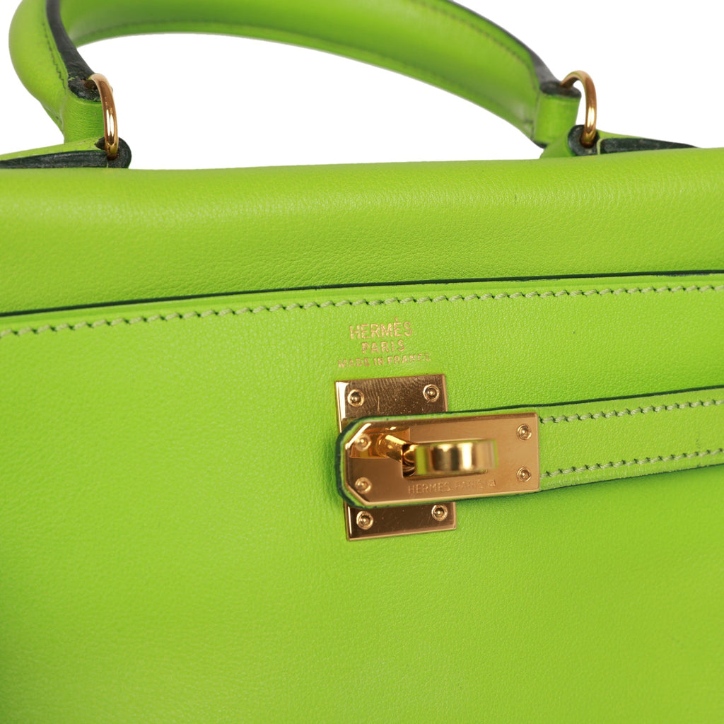 Vintage Kelly Retourne 20 Vert Cru Gulliver Bag