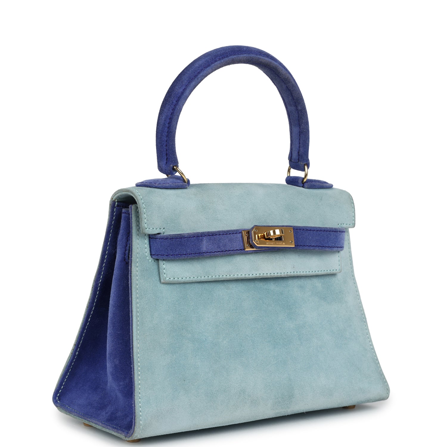 Vintage Kelly Sellier 20 Bleu Electric and Aqua Doblis Bag