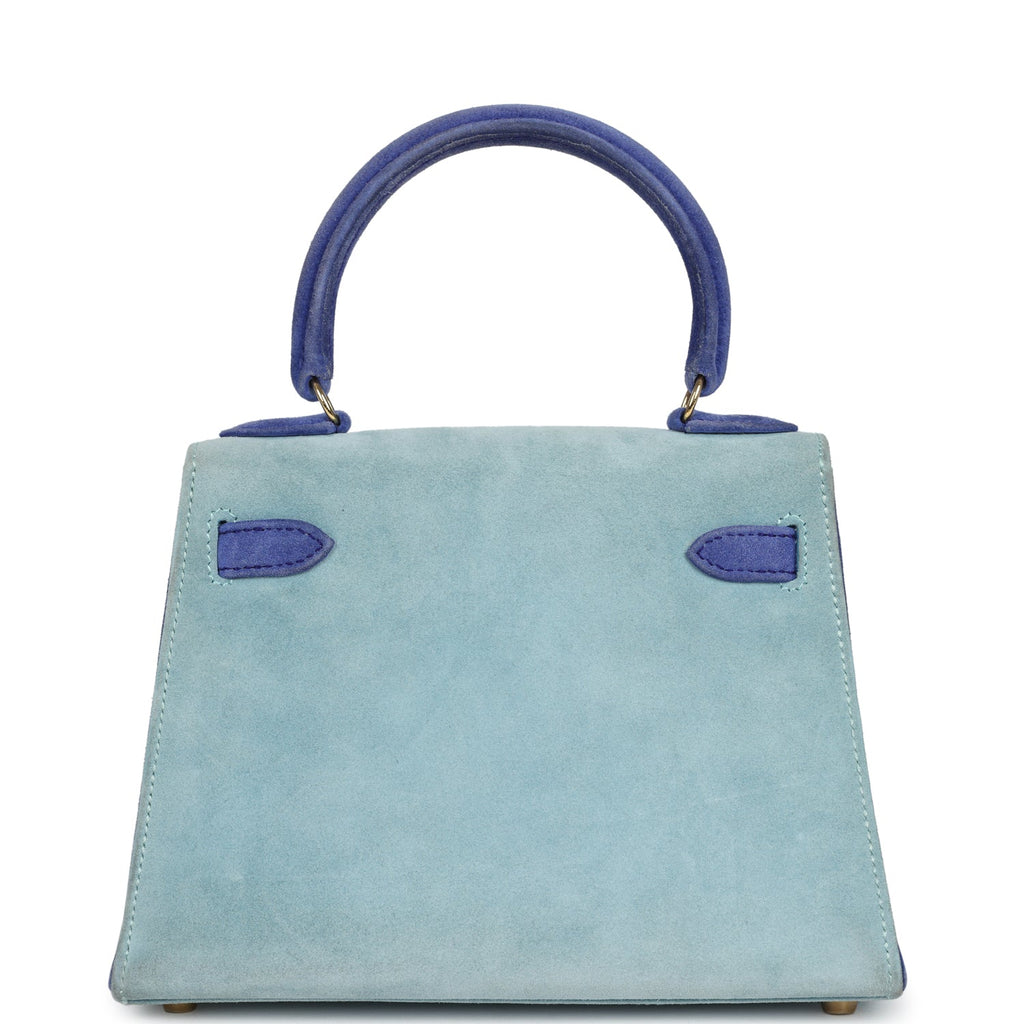 Vintage Kelly Sellier 20 Bleu Electric and Aqua Doblis Bag