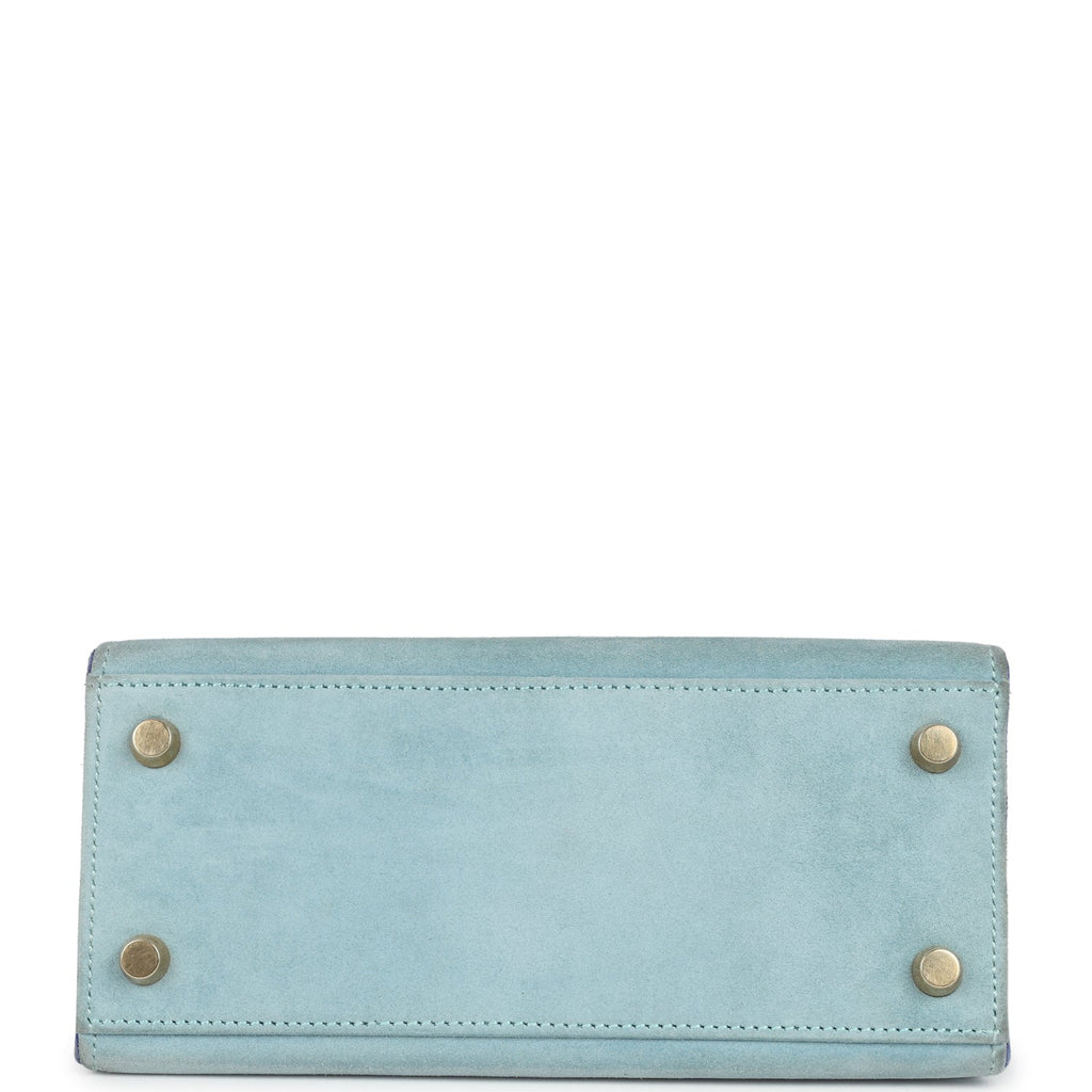 Vintage Kelly Sellier 20 Bleu Electric and Aqua Doblis Bag