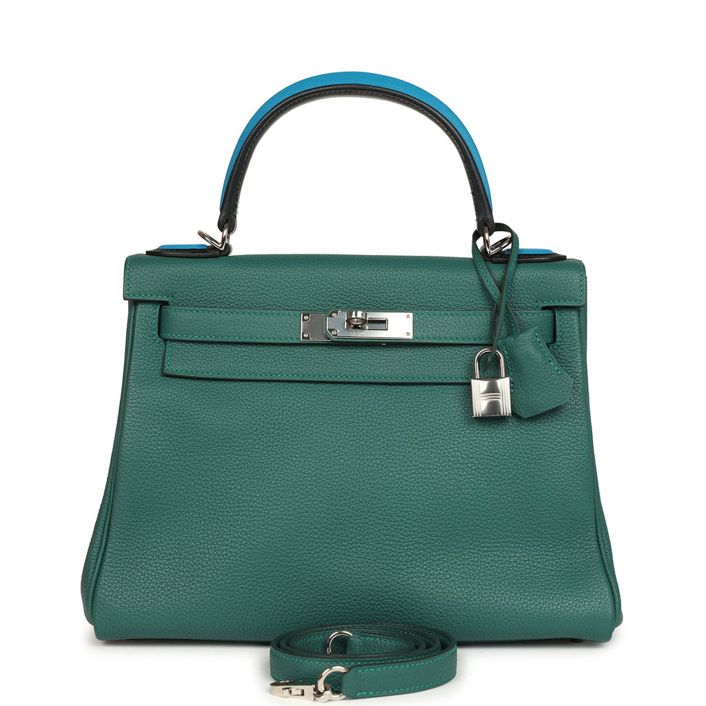 Kelly Retourne 28 Kelly Au Pas Malachite Palladium Hardware Bag