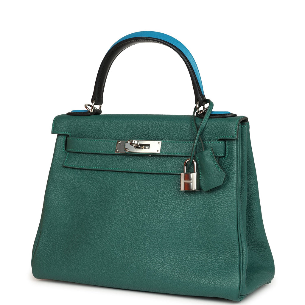 Kelly Retourne 28 Kelly Au Pas Malachite Palladium Hardware Bag