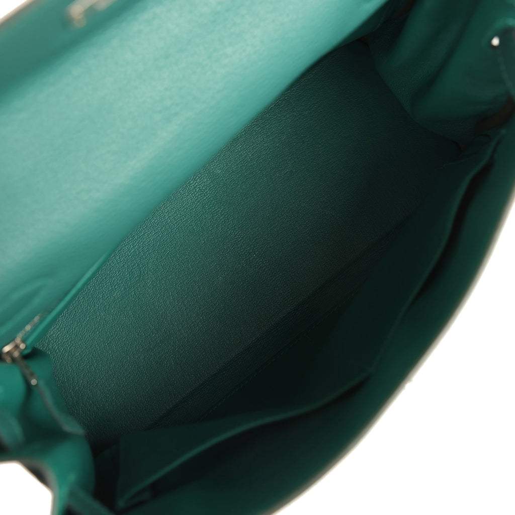 Kelly Retourne 28 Kelly Au Pas Malachite Palladium Hardware Bag