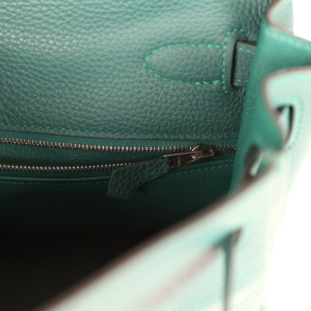 Kelly Retourne 28 Kelly Au Pas Malachite Palladium Hardware Bag