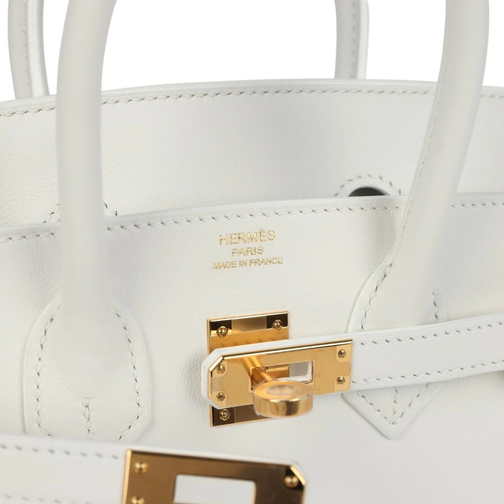 Birkin 25 White Swift Gold hardware Bag