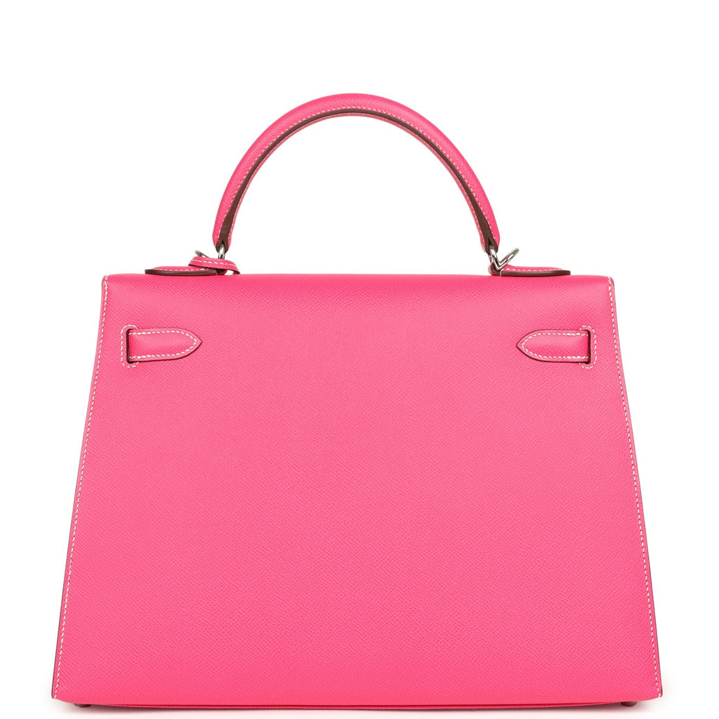 Candy Kelly Sellier 32 Rose Tyrien Epsom Palladium Hardware Bag