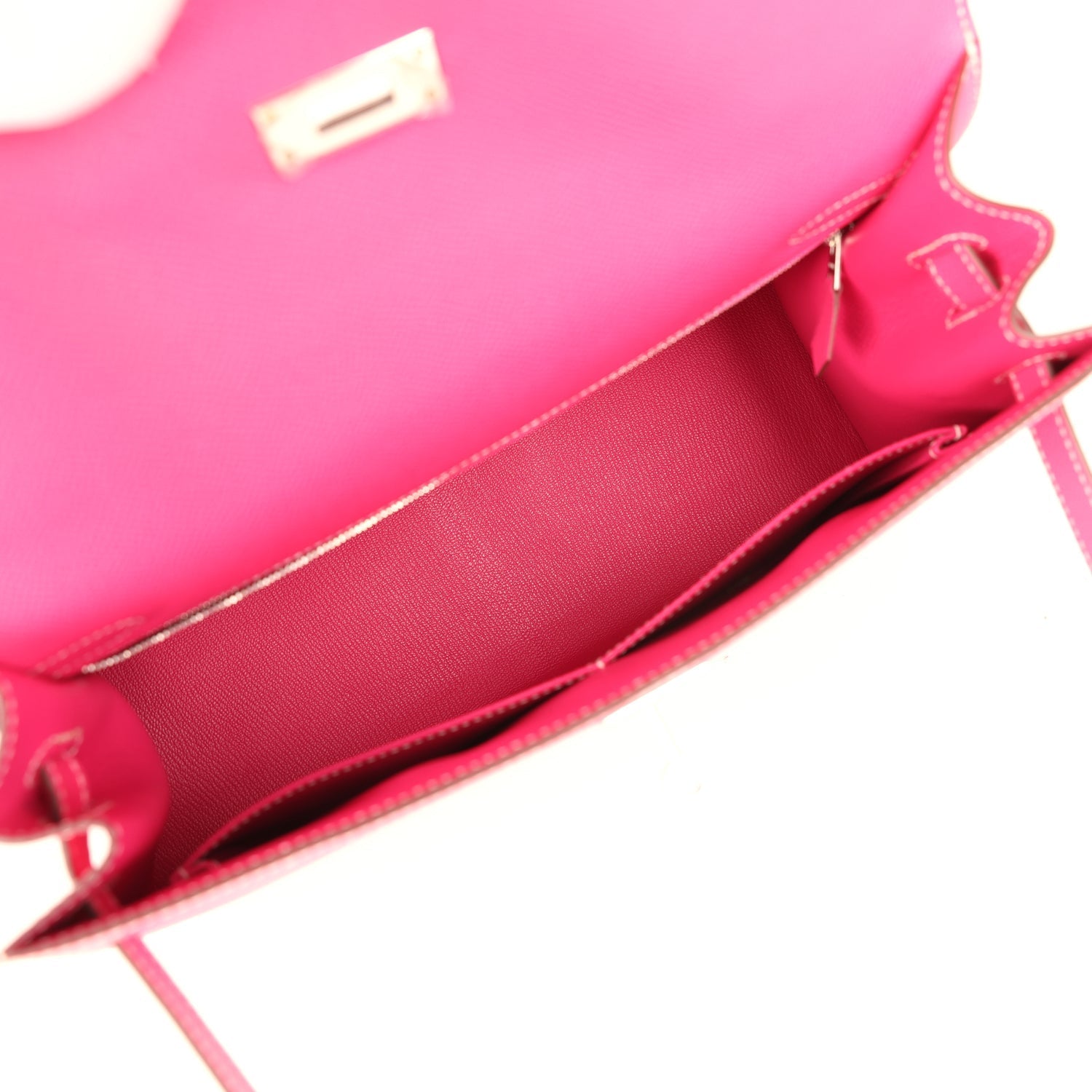 Candy Kelly Sellier 32 Rose Tyrien Epsom Palladium Hardware Bag