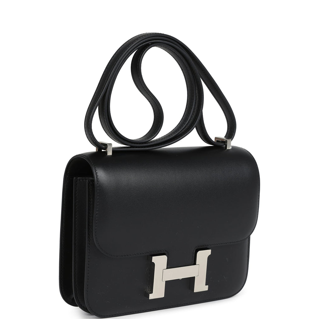 Constance 18 Black Tadelakt Palladium Hardware Bag