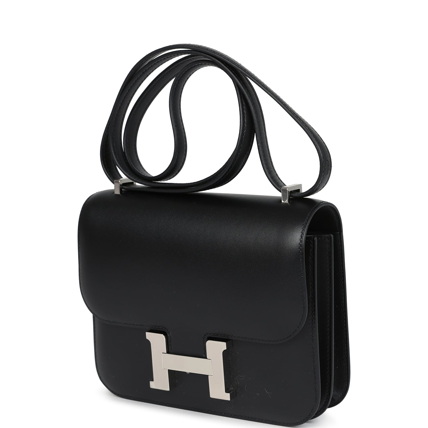 Constance 18 Black Tadelakt Palladium Hardware Bag