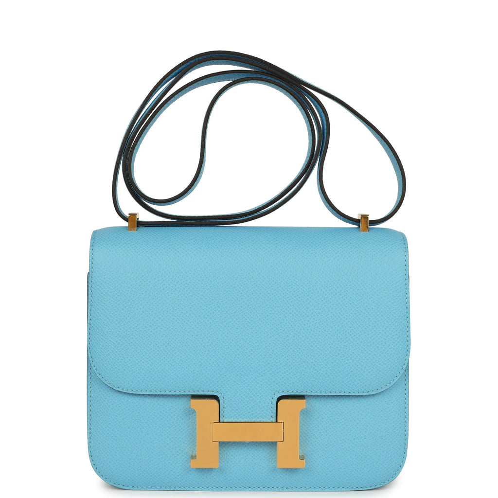 Constance 1-18 Celeste Epsom Gold Hardware Bag