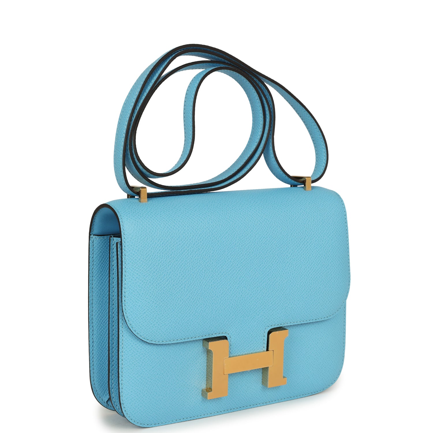 Constance 1-18 Celeste Epsom Gold Hardware Bag