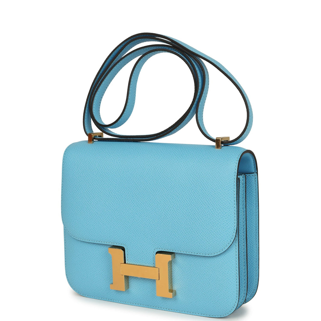 Constance 1-18 Celeste Epsom Gold Hardware Bag