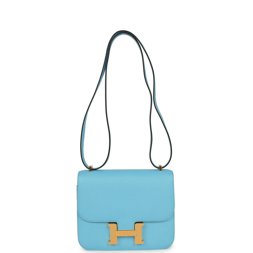 Constance 1-18 Celeste Epsom Gold Hardware Bag