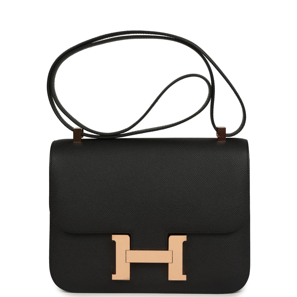 Constance 1-24 Black Epsom Rose Gold Hardware Bag