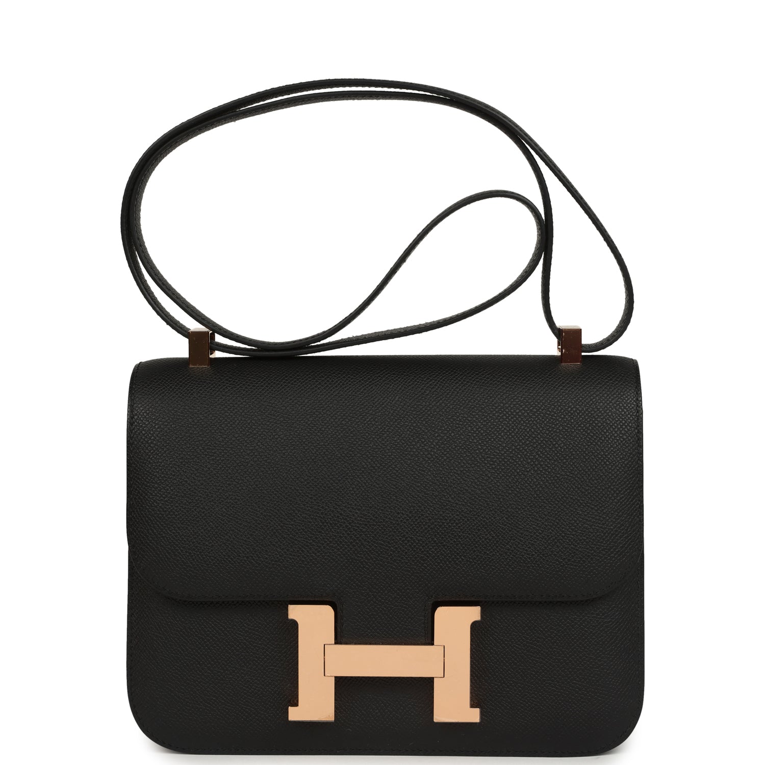 Constance 1-24 Black Epsom Rose Gold Hardware Bag