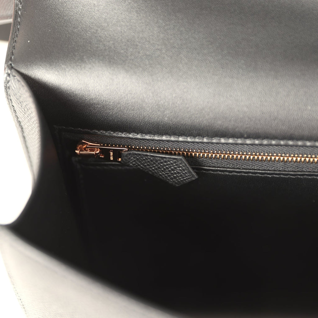 Constance 1-24 Black Epsom Rose Gold Hardware Bag