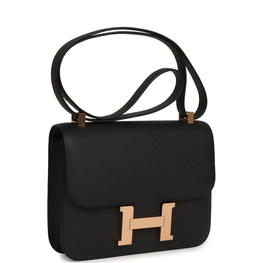 Constance 1-24 Black Epsom Rose Gold Hardware Bag
