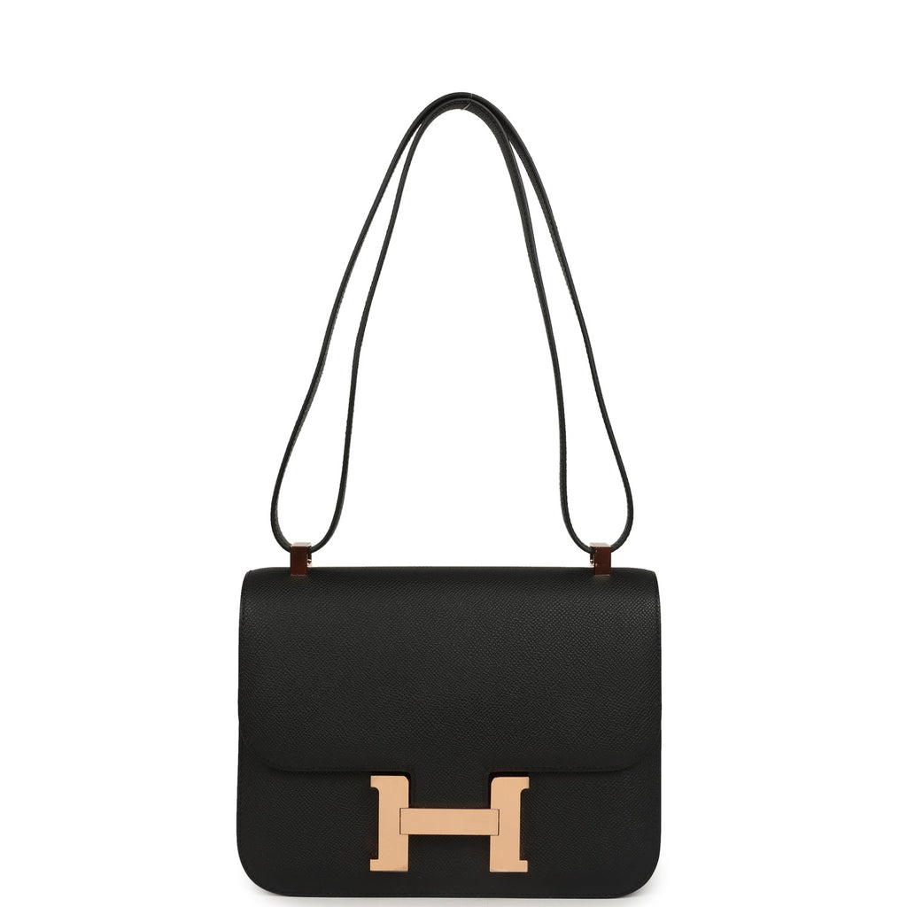 Constance 1-24 Black Epsom Rose Gold Hardware Bag