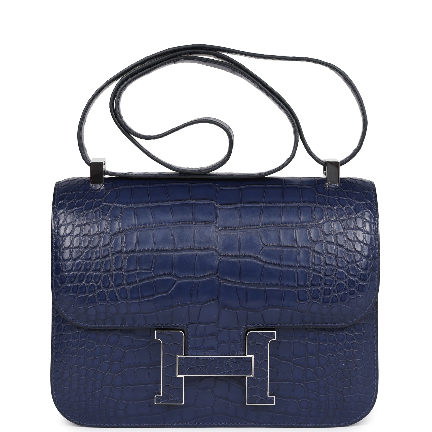 Constance 1-24 Bleu Saphir Matte Alligator Marquette Palladium Hardware Bag