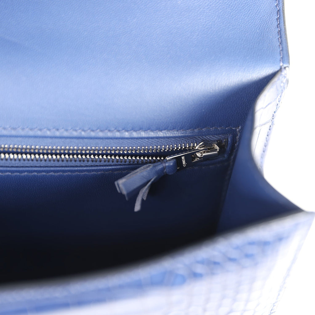 Constance 1-24 Bleu Saphir Matte Alligator Marquette Palladium Hardware Bag