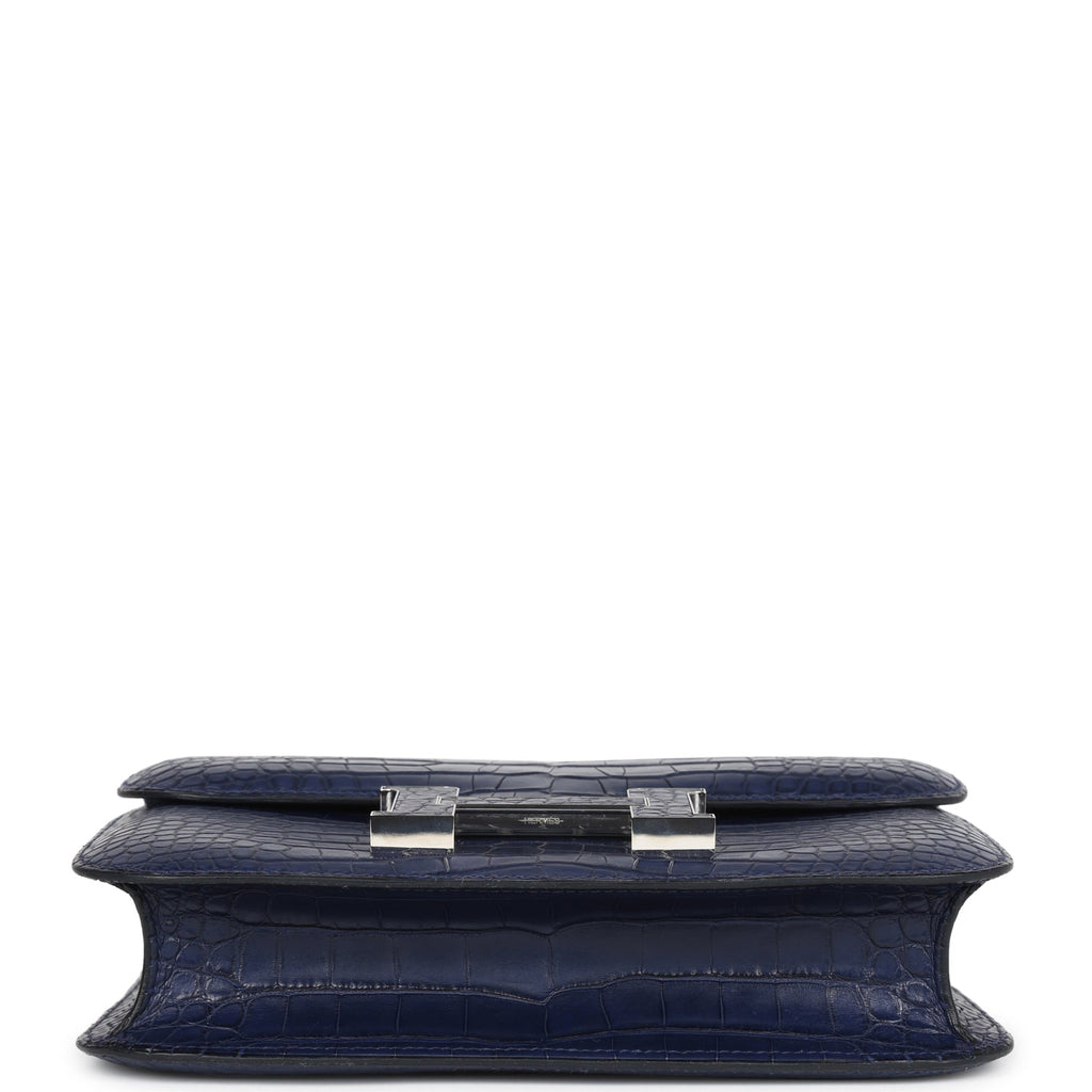 Constance 1-24 Bleu Saphir Matte Alligator Marquette Palladium Hardware Bag