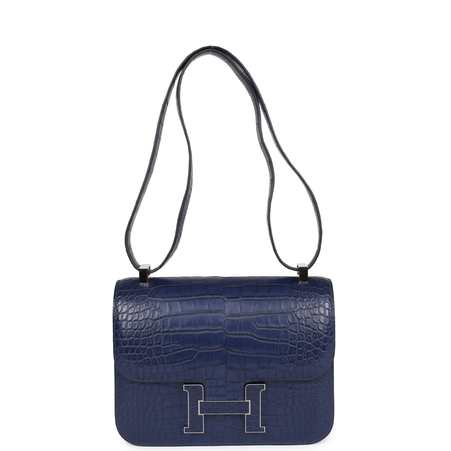 Constance 1-24 Bleu Saphir Matte Alligator Marquette Palladium Hardware Bag