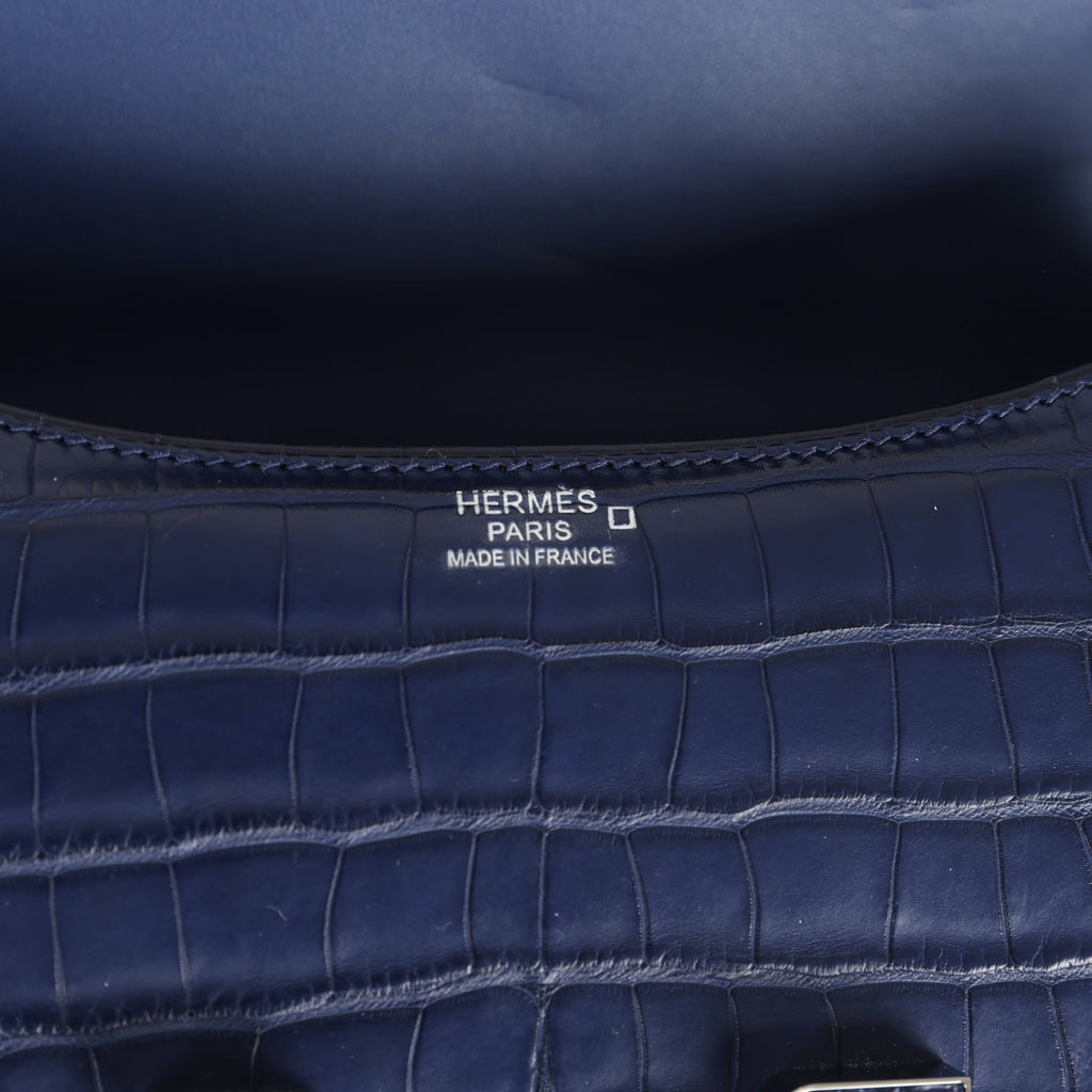 Constance 1-24 Bleu Saphir Matte Alligator Marquette Palladium Hardware Bag