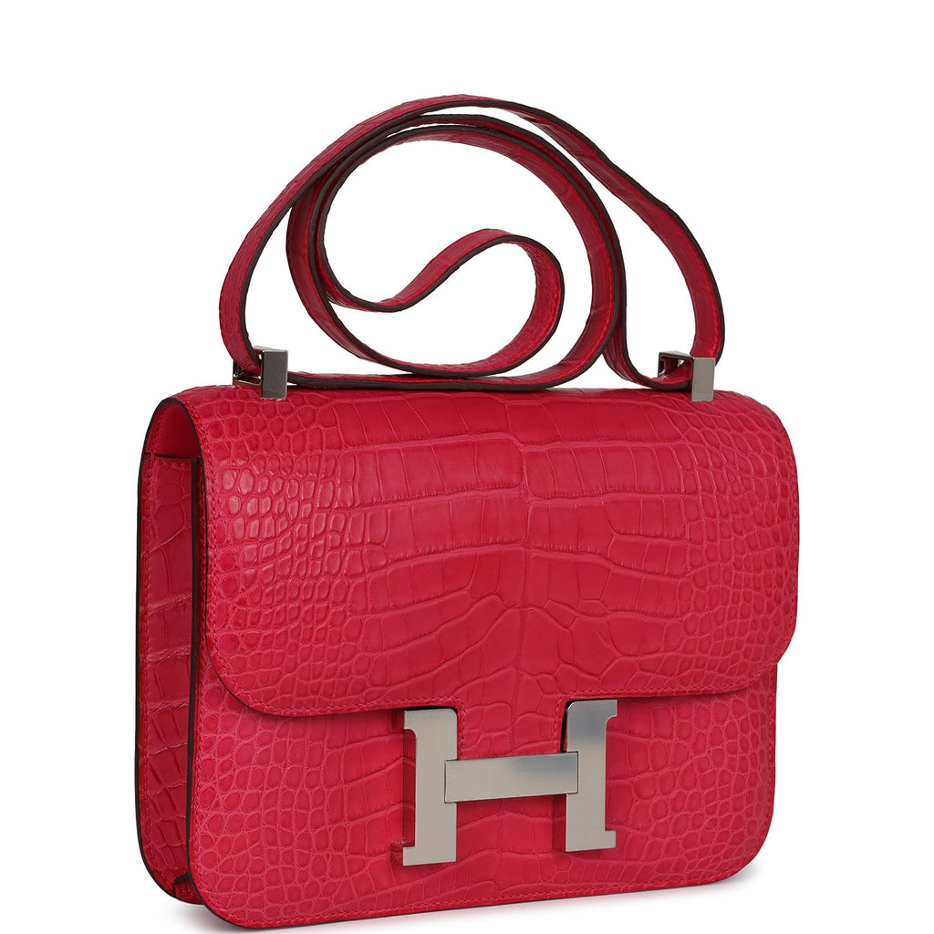 Constance 1-24 Rose Extreme Matte Alligator Palladium Hardware Bag