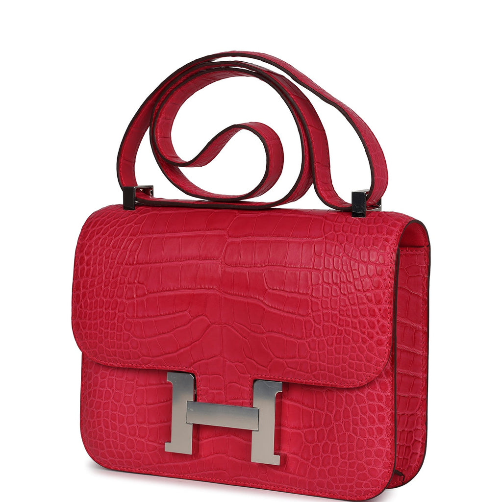 Constance 1-24 Rose Extreme Matte Alligator Palladium Hardware Bag