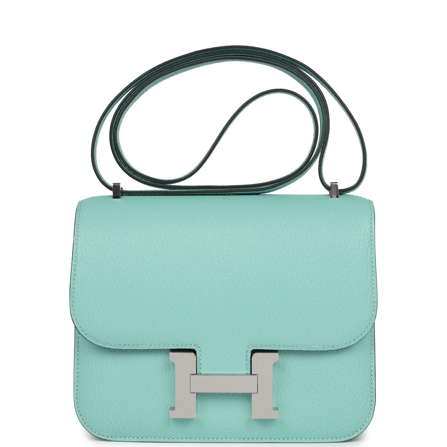 Constance 18 Aqua Chevre Palladium Hardware Bag